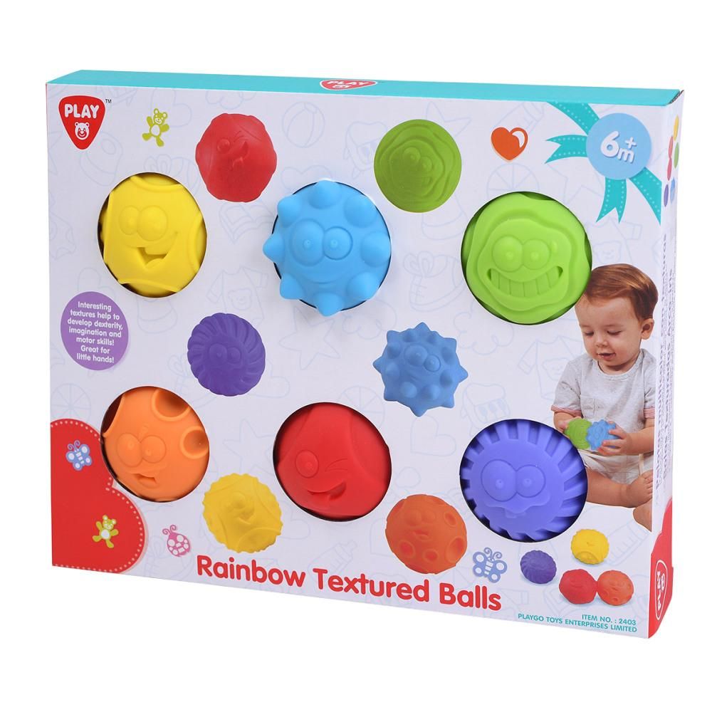 Playgo Puha tapintásfejlesztő szivárvány bébilabdák