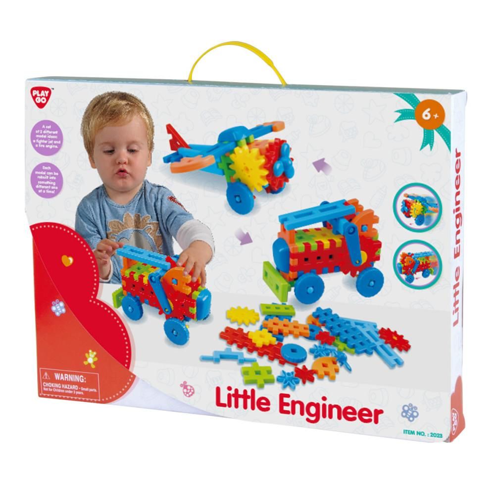 Playgo Színes jármű építőjáték - repülő és tűzoltó