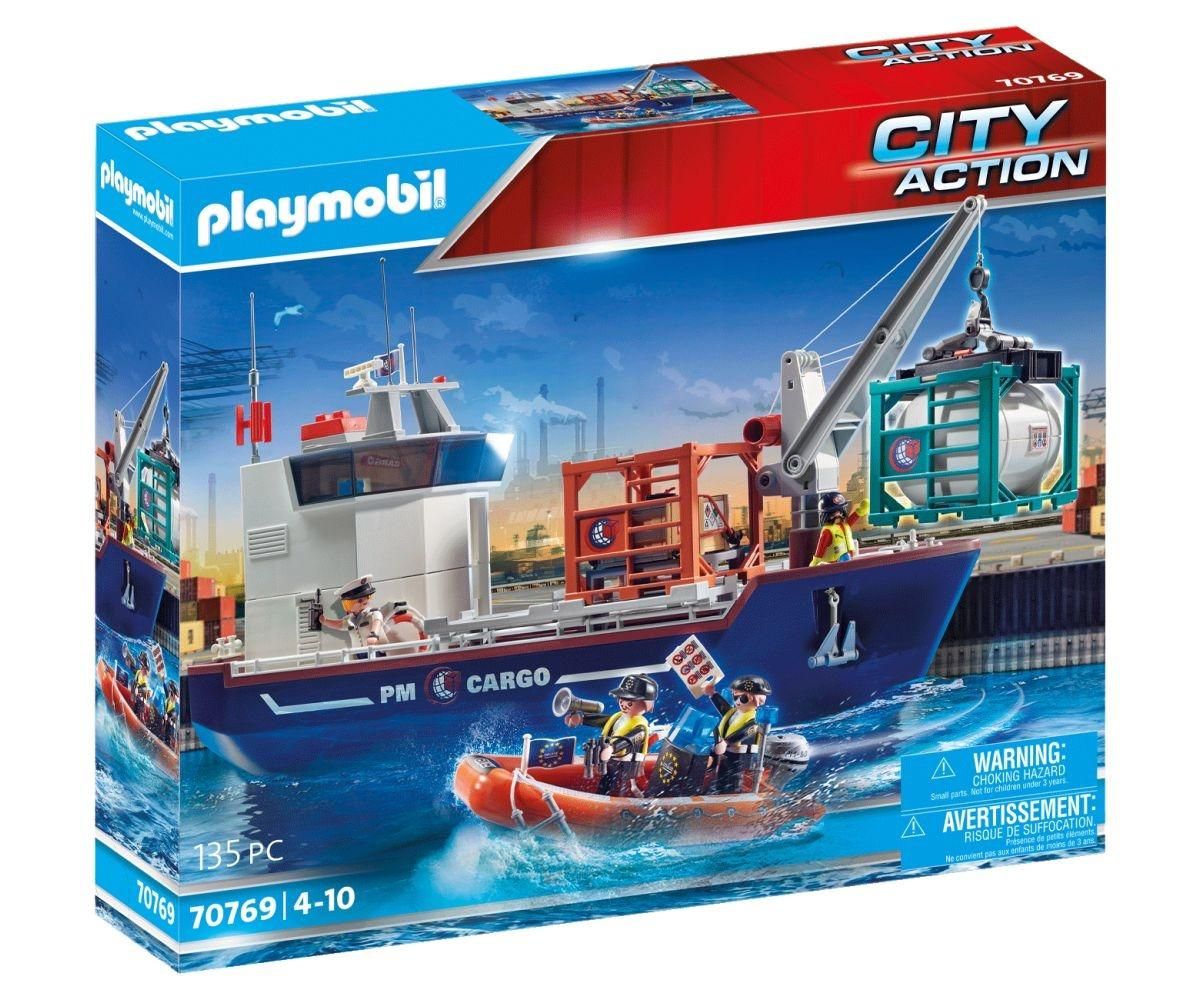 PLAYMOBIL® 70769 Nagy konténerhajó határőrcsónakkal