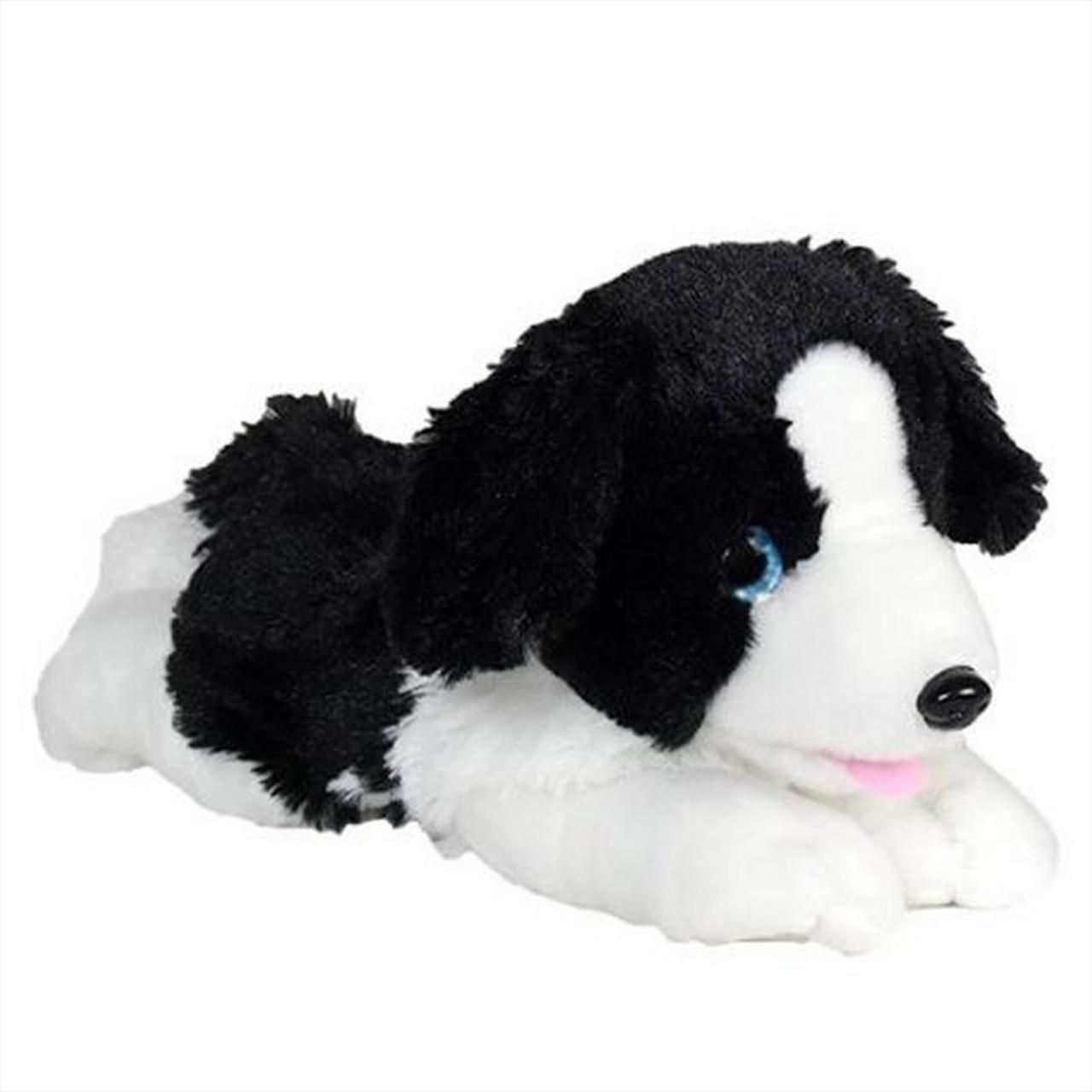 Plüss kutya, fekvő, Border Collie 25 cm