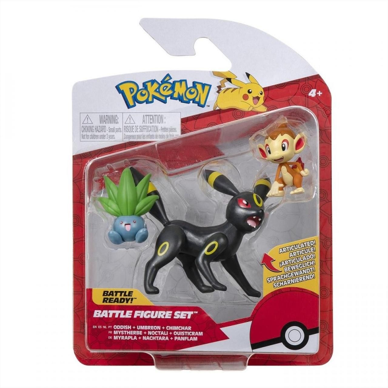 Pokémon 3 db-os figura csomag - Chimchar, Oddish, Umbreon