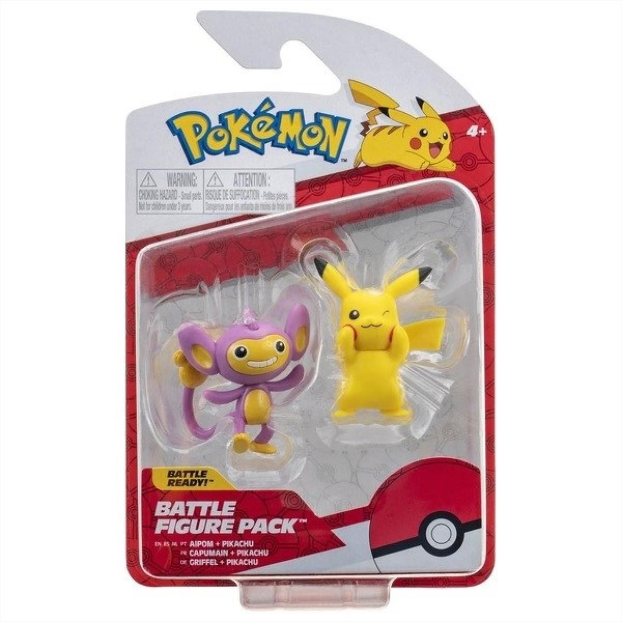 Pokémon figura dupla csomag - Pikachu & Aipom 5 cm