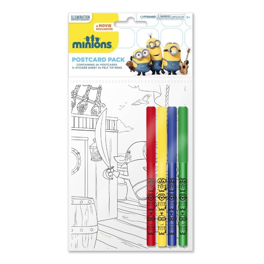 Pyramid Színezhető képeslapok 4 filctollal - Minion