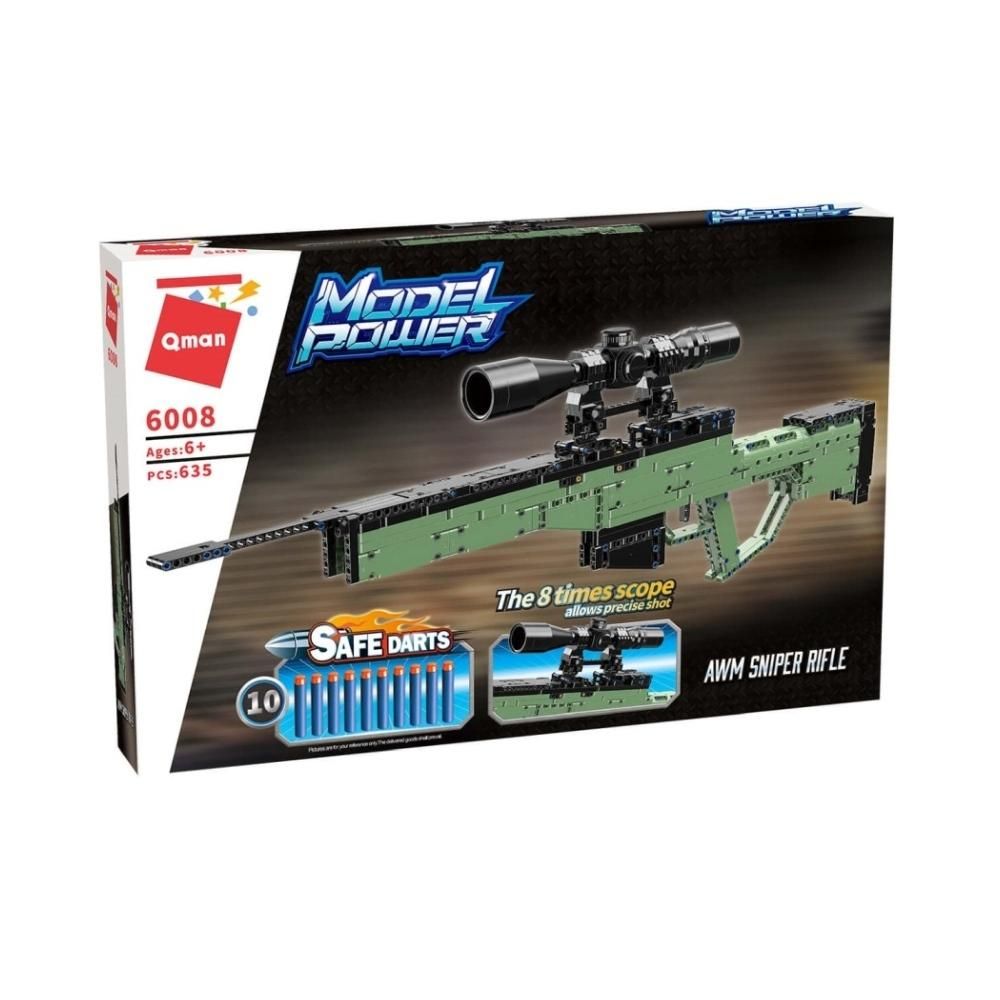 QMAN 6008 AWM orvlövész puska - 10db szivacs tölténnyel