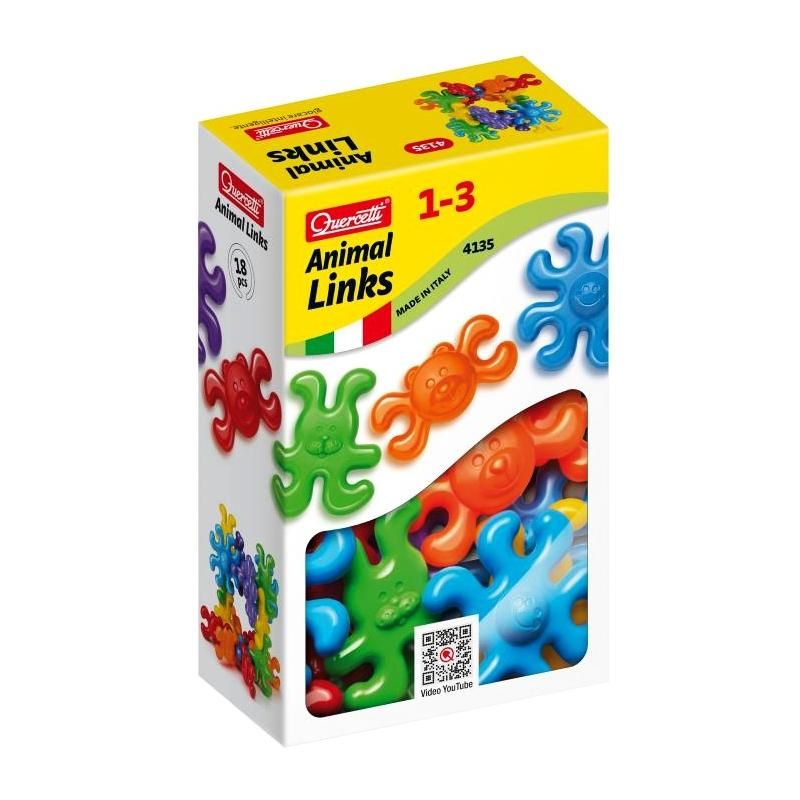 Quercetti Állatos bébi pattintós játék 18 db-os