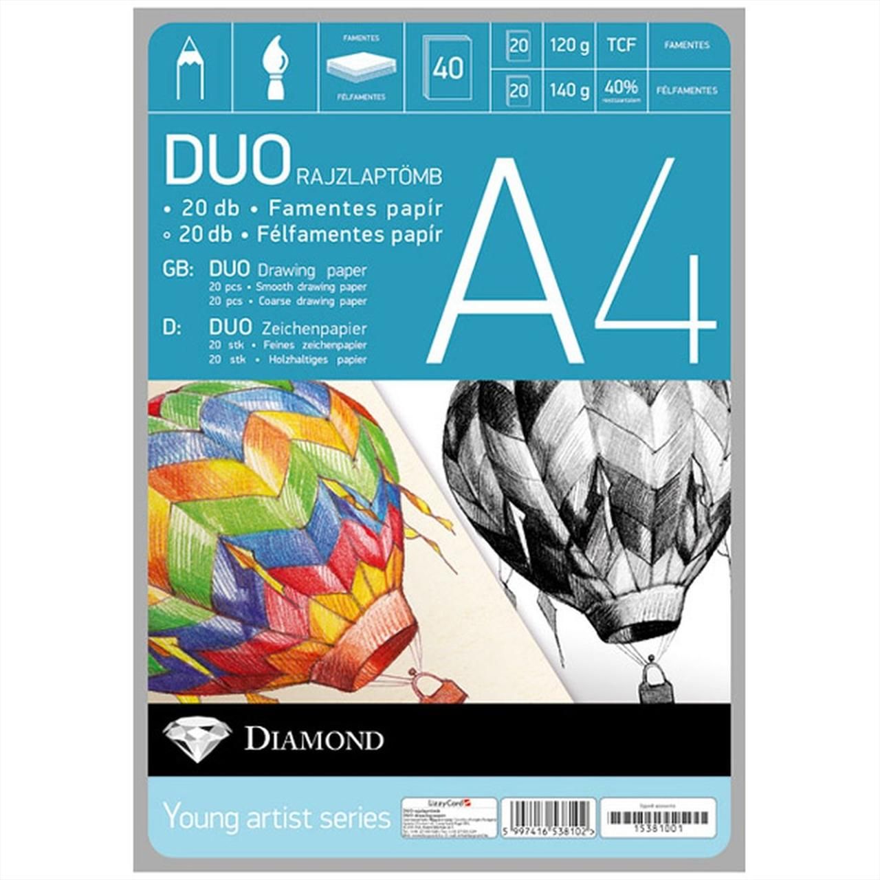 Rajzlaptömb A/4 DUO 20+20lap/tömb