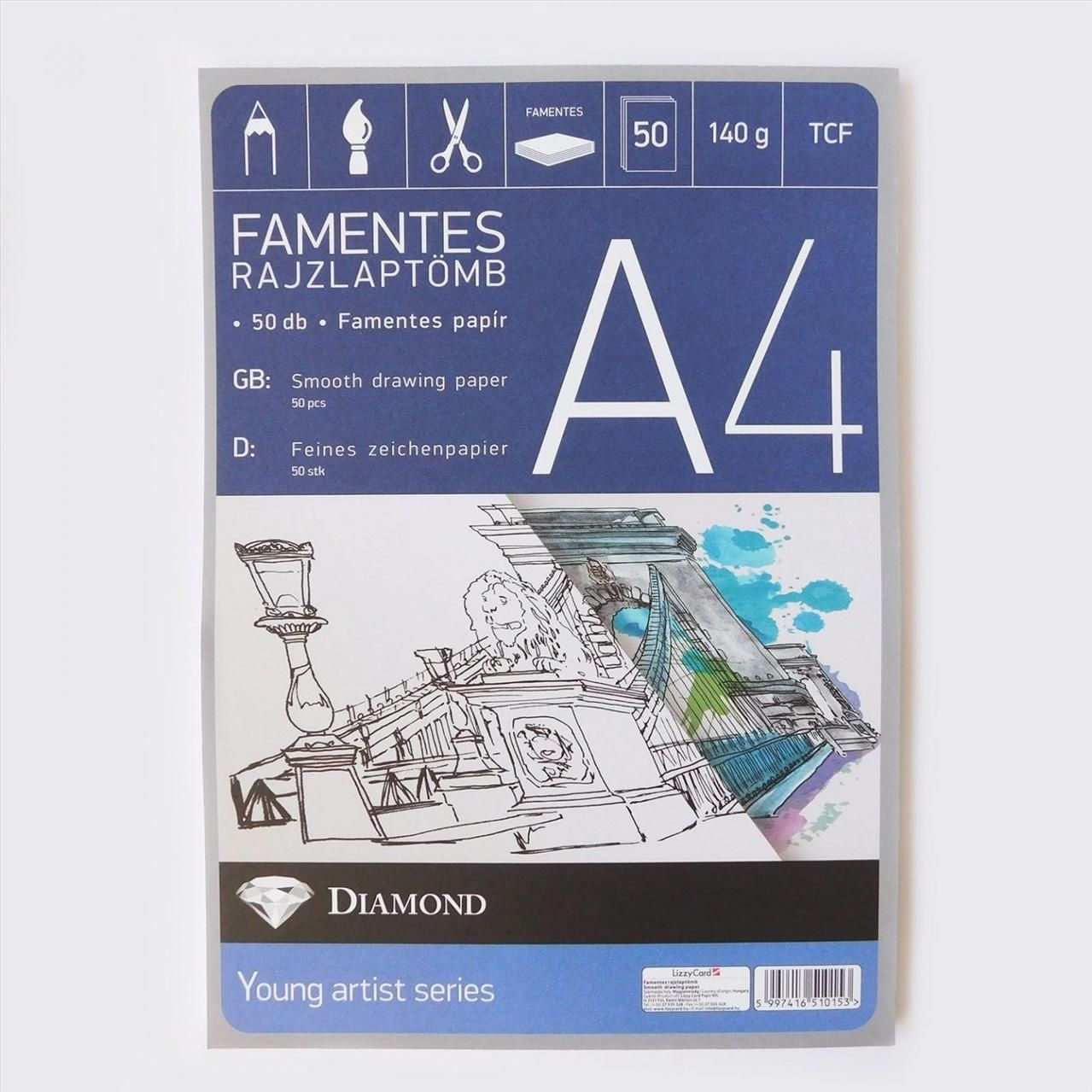 Rajzlaptömb A/4 famentes 50 lap/tömb