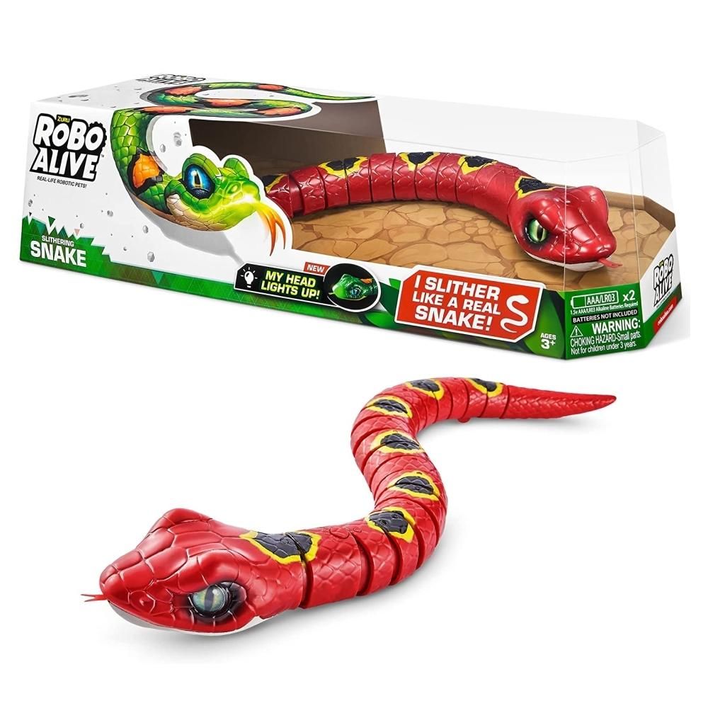 Robo Alive - élethű robot kígyó, piros