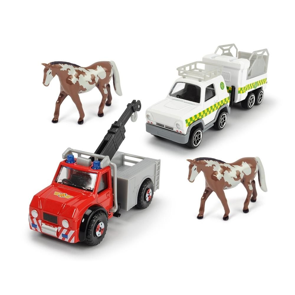 Sam, a tűzoltó 4 jármű készletben, lószállítóval