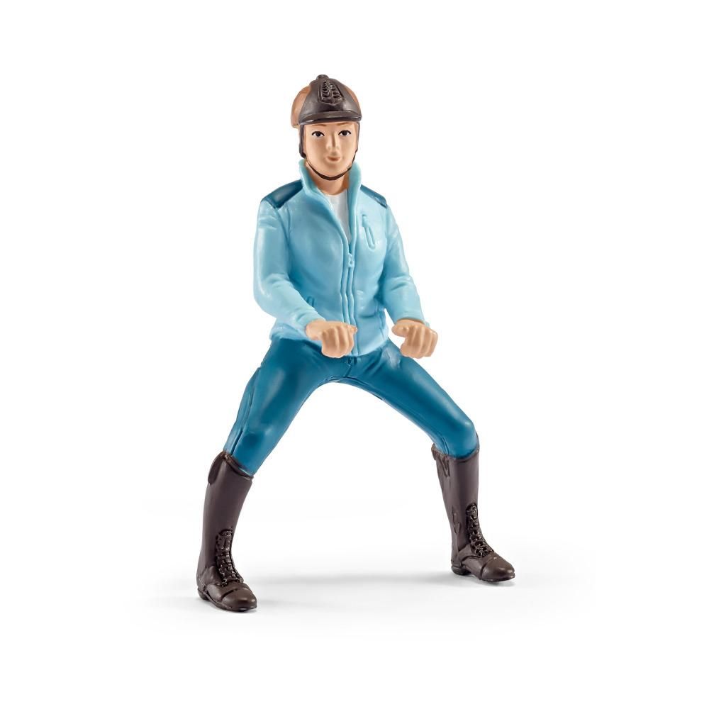 Schleich 42163 Versenylovas nő, türkizkék