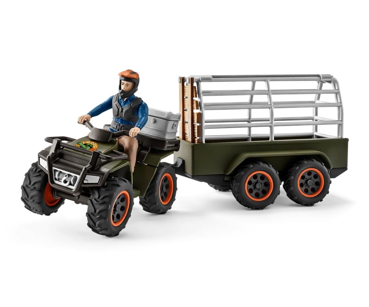 Schleich 42351 Quad pótkocsival és vadőrrel