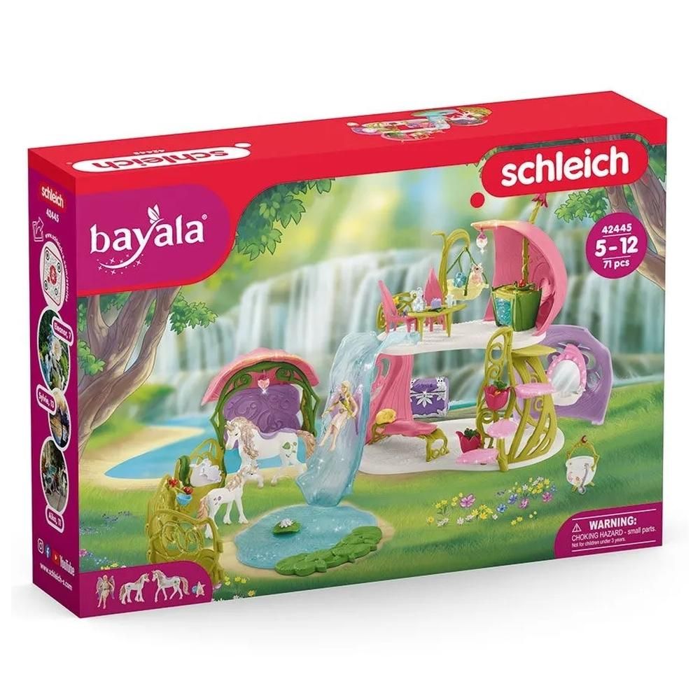 Schleich 42445 Csillogó virágház unikornisokkal, tengerrel és istállóval