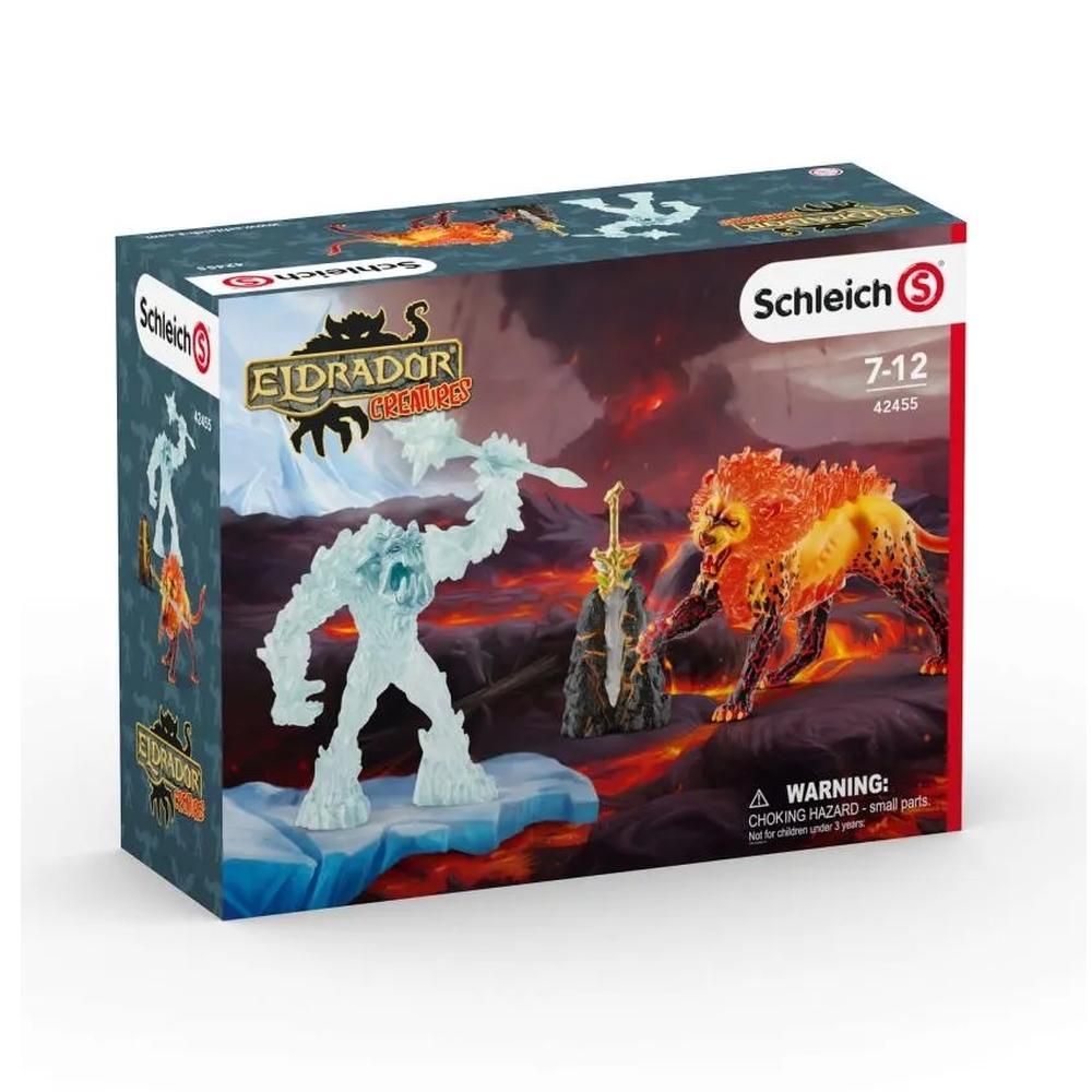 Schleich 42455 Harc a szuperfegyverért - Fagyszörny vs. Tűzoroszlán