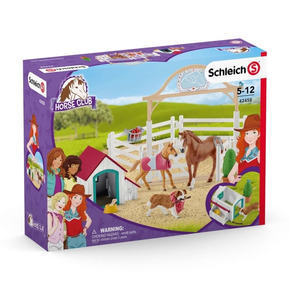 Schleich 42458 Horse Club Hannah vendéglova Ruby kutyussal
