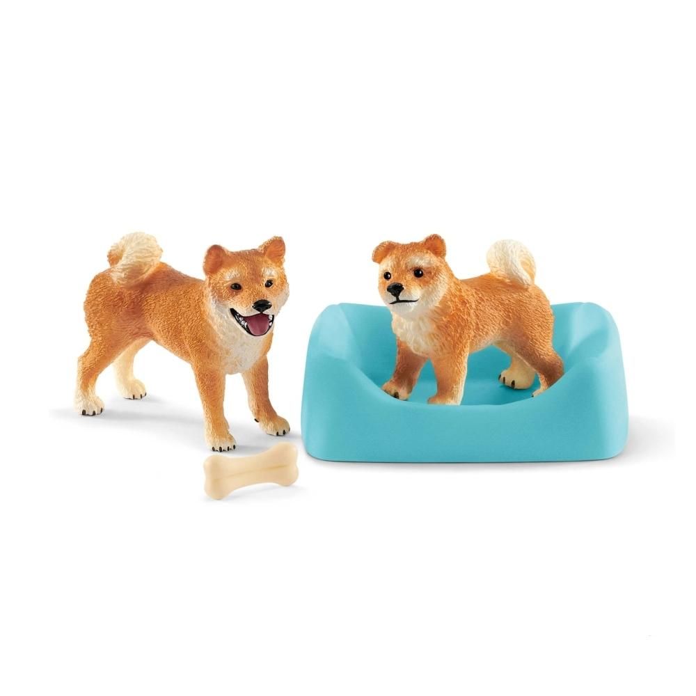 Schleich 42479 Shiba Inu anya kutya és kölyök