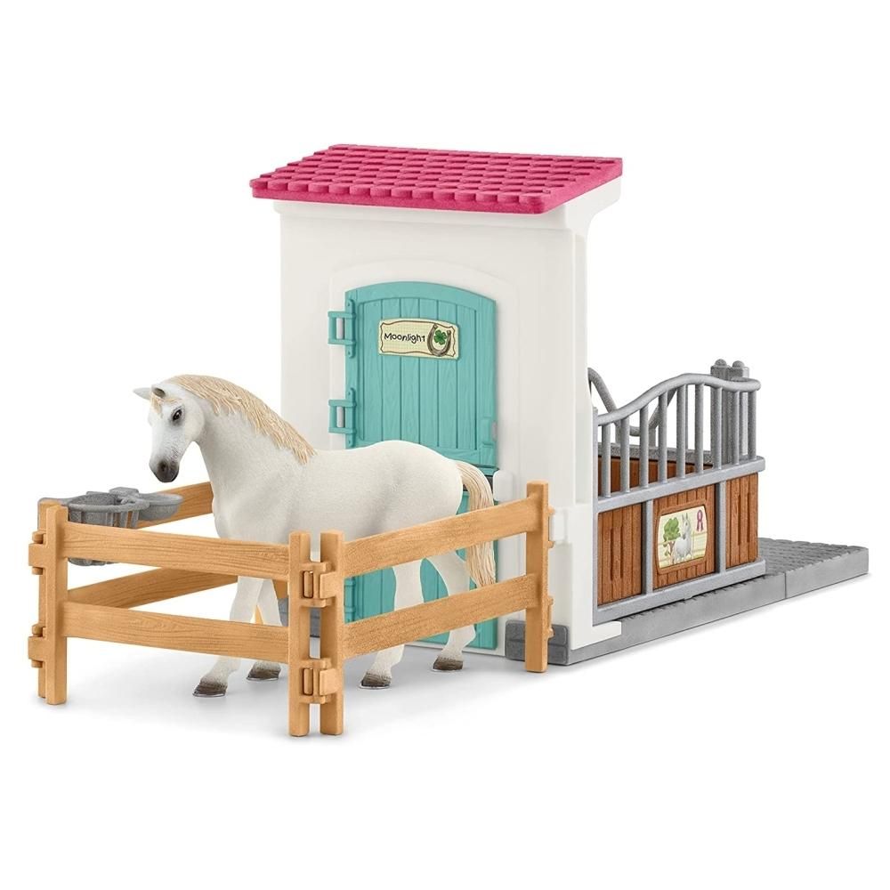 Schleich 42569 Istállóállás angol telivér ménnel