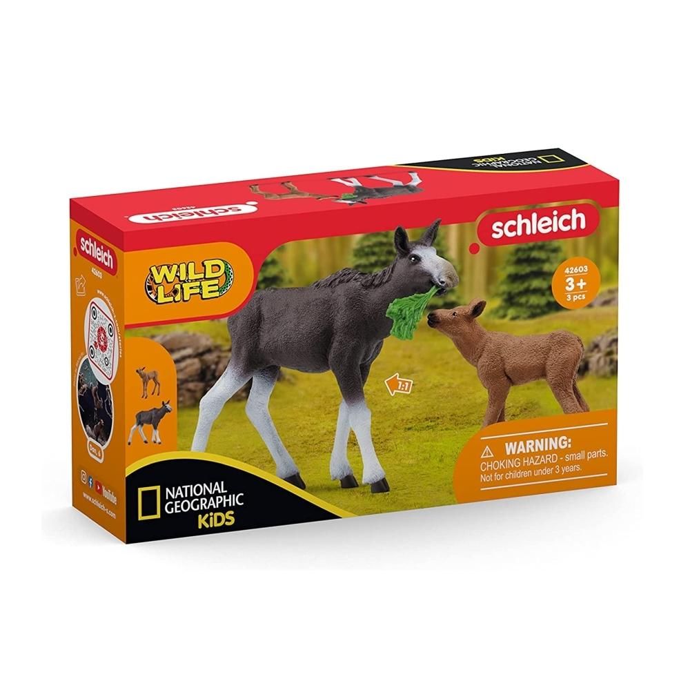 Schleich 42603 Jávorszarvas borjúval - Natgeo Kids