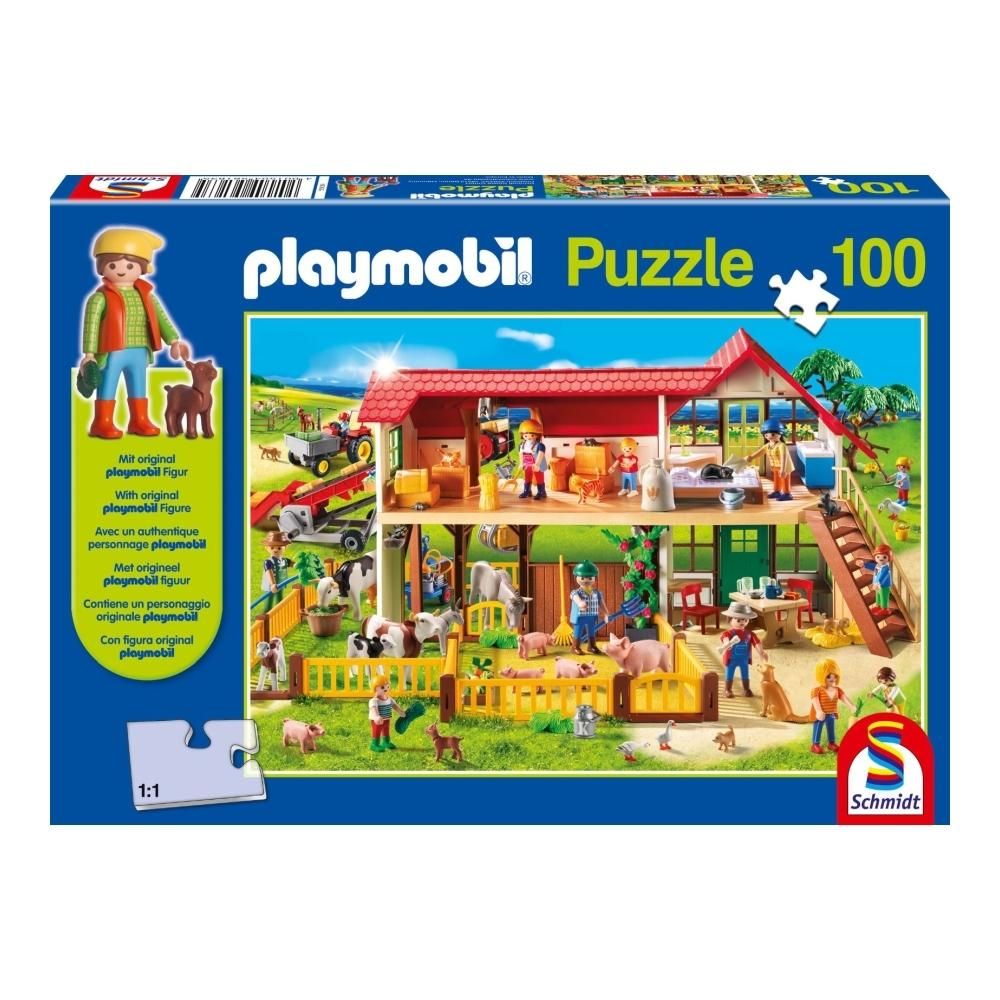 Schmidt Puzzle 100 db - Playmobil Farmház + Playmobil figura