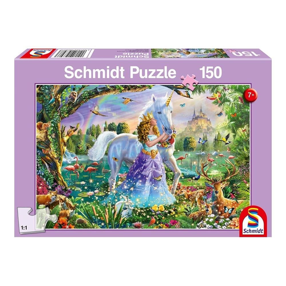 Schmidt Puzzle 150 db - Hercegnő egyszarvúval és kastéllyal