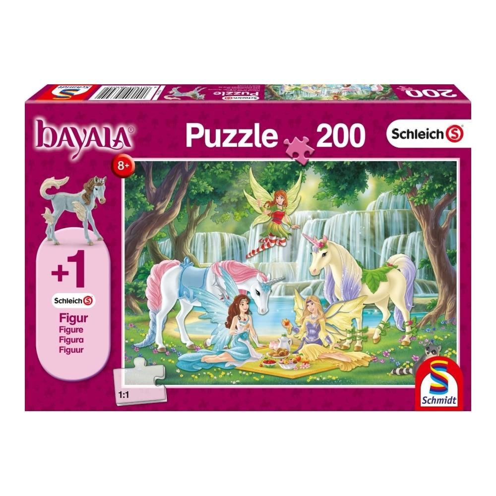 Schmidt Puzzle 200 db - Bayala a tündék piknikje + 1 db Schleich figura