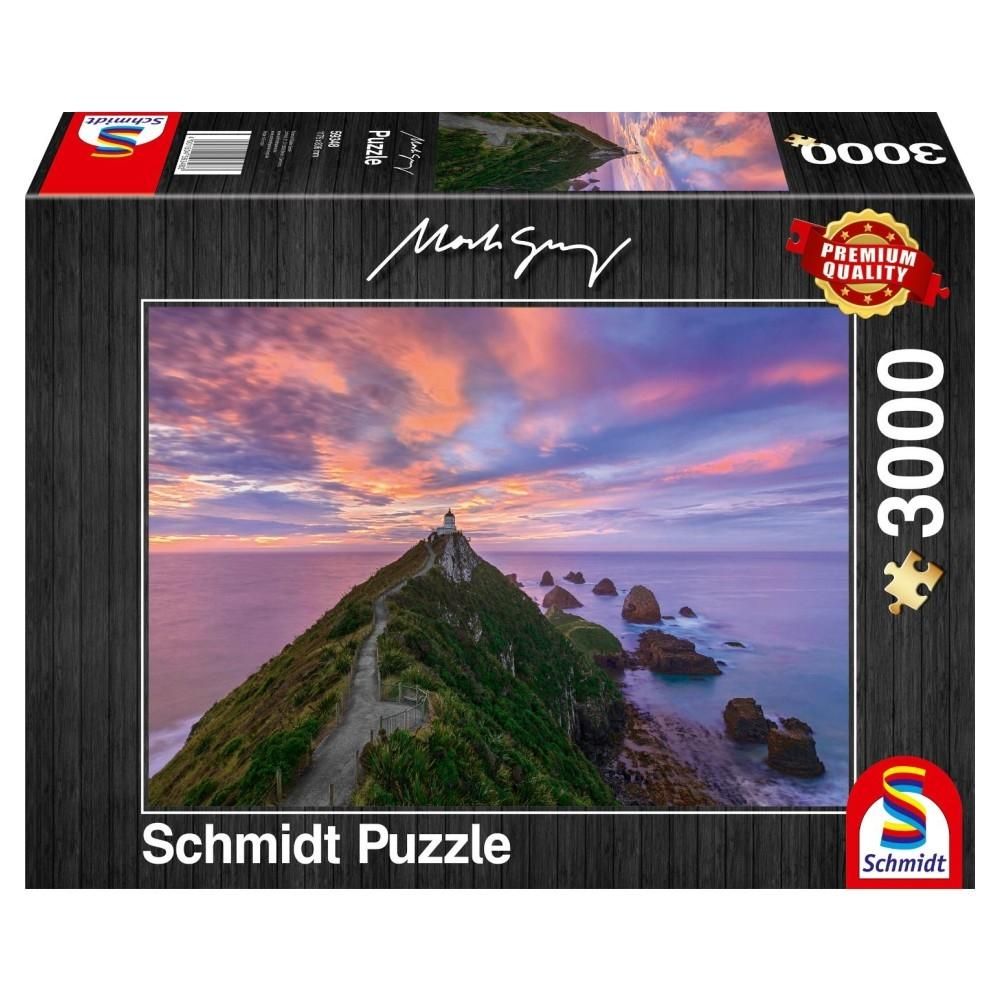 Schmidt Puzzle 3000 db - Mark Gray: Nugget Point világítótorony, Új-Zéland