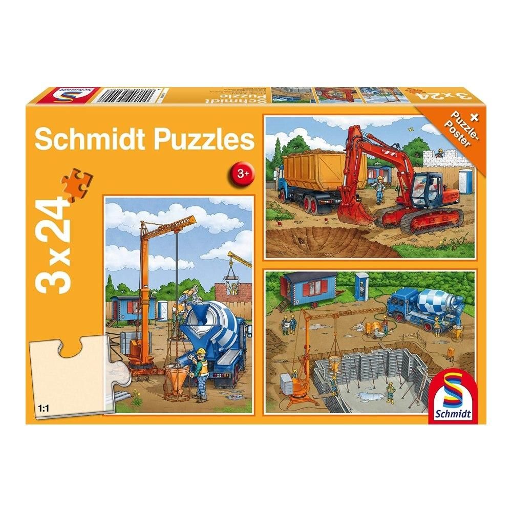 Schmidt Puzzle 3x24 db - Az építkezésen