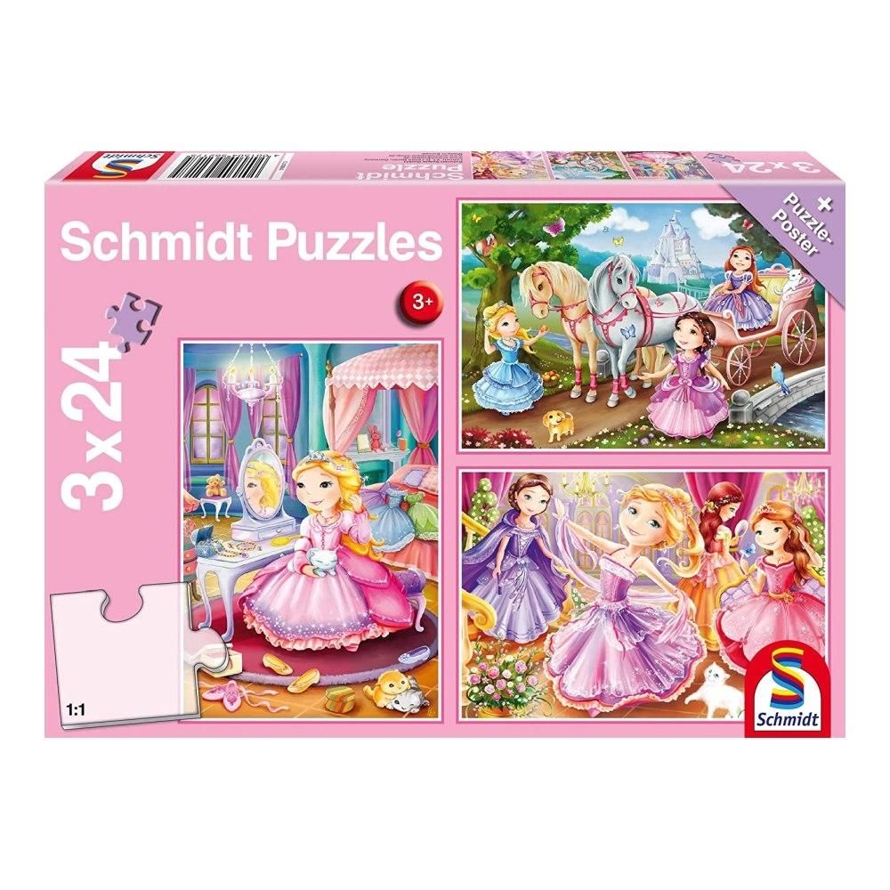 Schmidt Puzzle 3x24 db - Mesebeli hercegnők