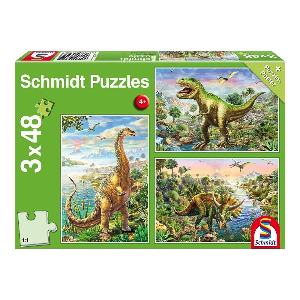 Schmidt Puzzle 3x48 db - Dinoszaurusz kalandok