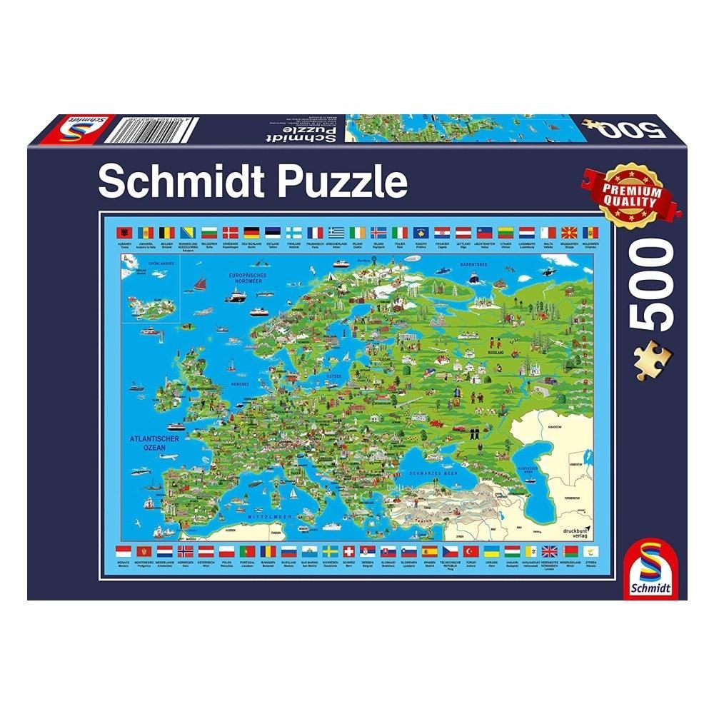 Schmidt Puzzle 500 db - Fedezzük fel Európát!