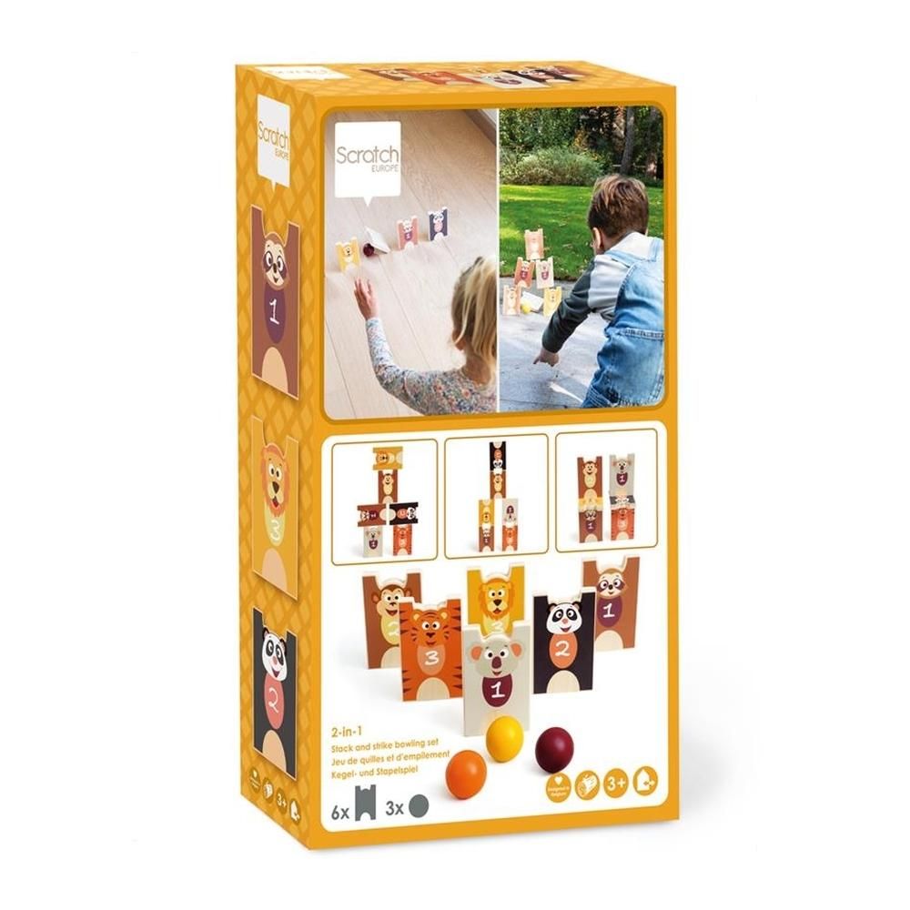 Scratch Toronyépítő és bowling 2 az 1-ben játék, Állatok