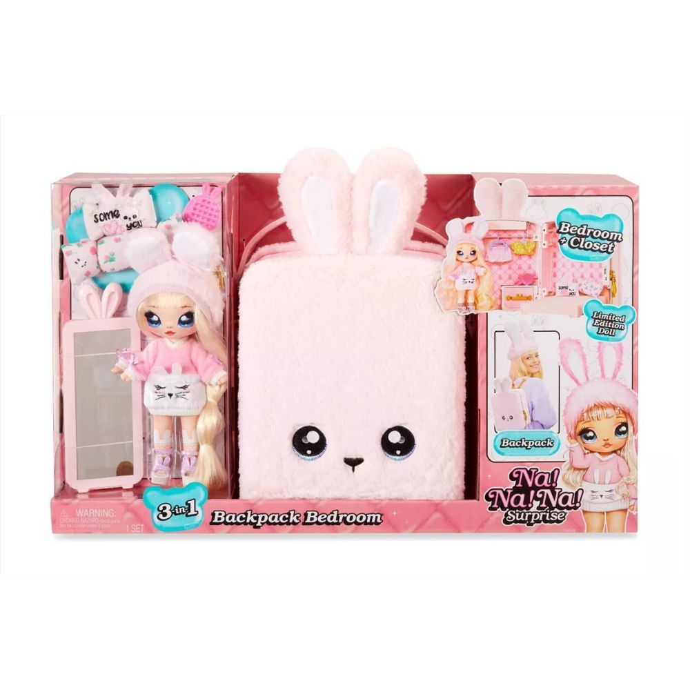 L.O.L Surprise: Na! Na! Na! 3 az 1-ben meglepetés rózsaszín nyuszi hátizsák játékszett (csomagolás sérült)