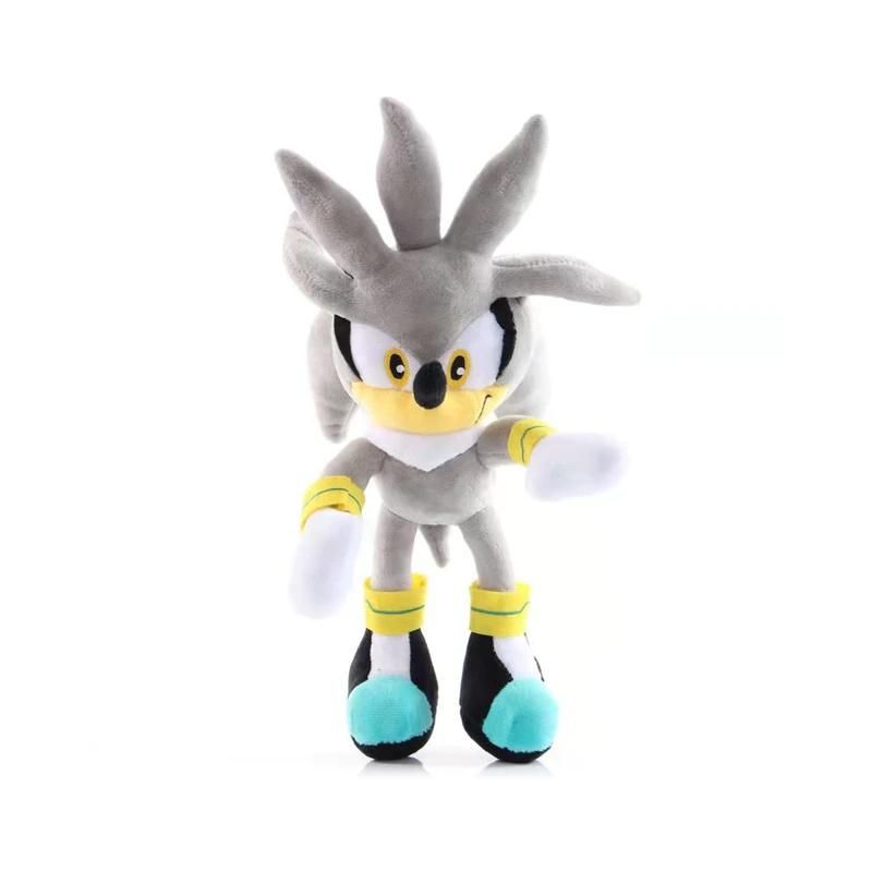Sonic plüss figura, 28 cm, lógó - Silver