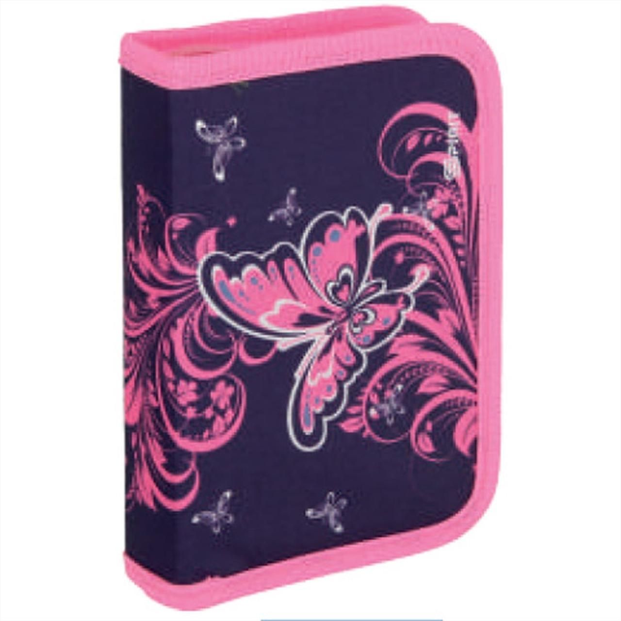 Spirit Rózsaszín pillangós kihajtható, töltött tolltartó 50 db-os