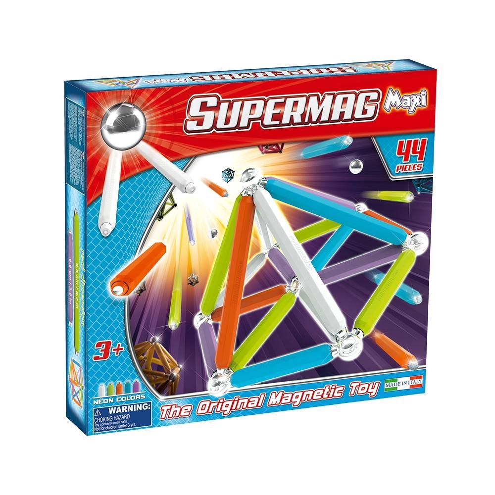 Supermag Maxi Neon 44 db-os mágneses építőjáték