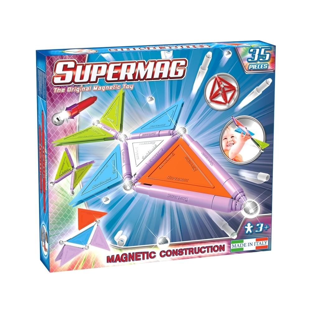 Supermag Panel 35 db-os, pasztell színű mágneses építőjáték