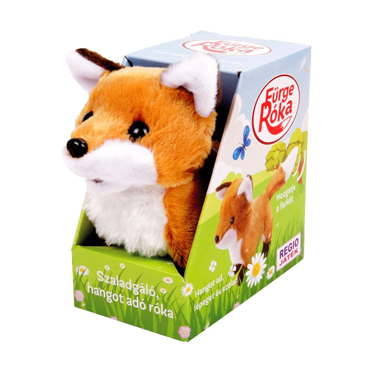 Szaladgáló róka plüssfigura, 20 cm