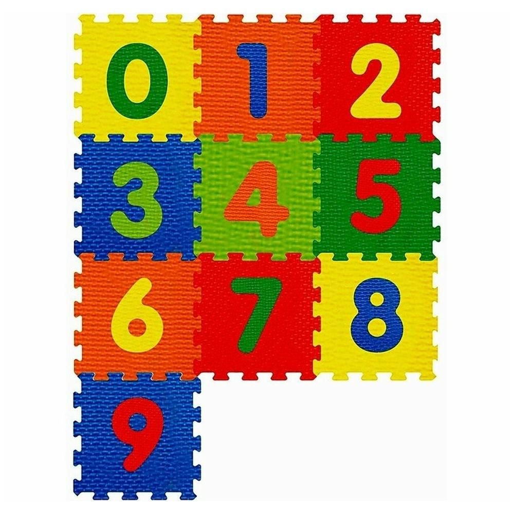 Számos habszivacs szőnyeg puzzle 10 db-os, 32x32 cm