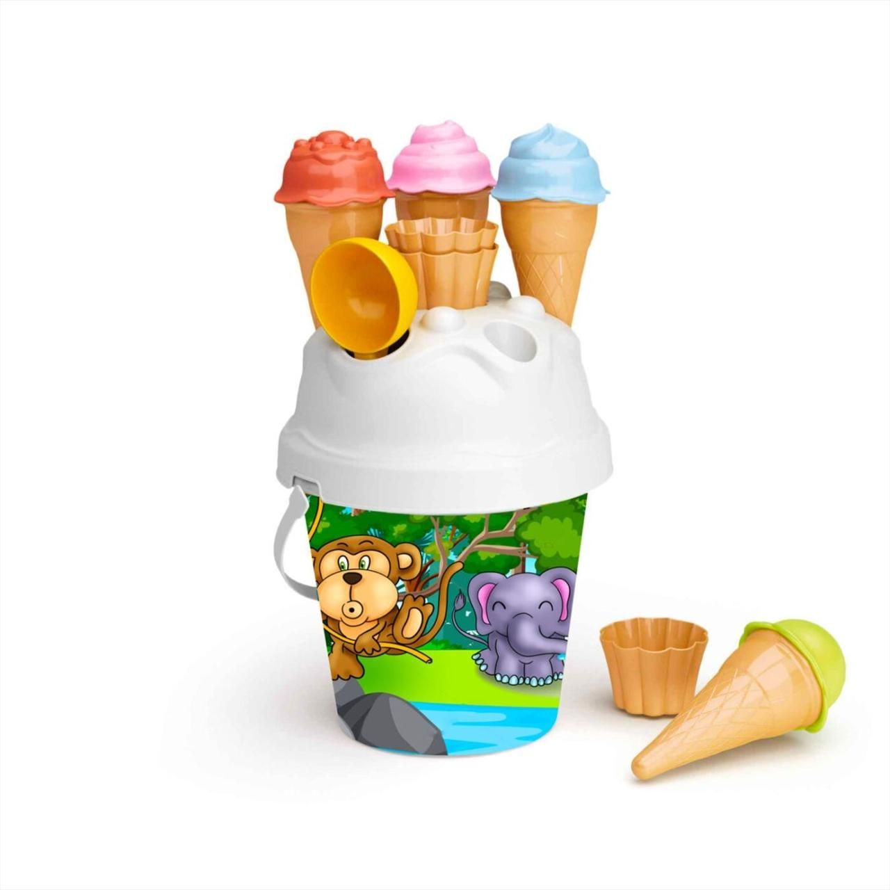 Szavannás homokozószett fagyi formákkal