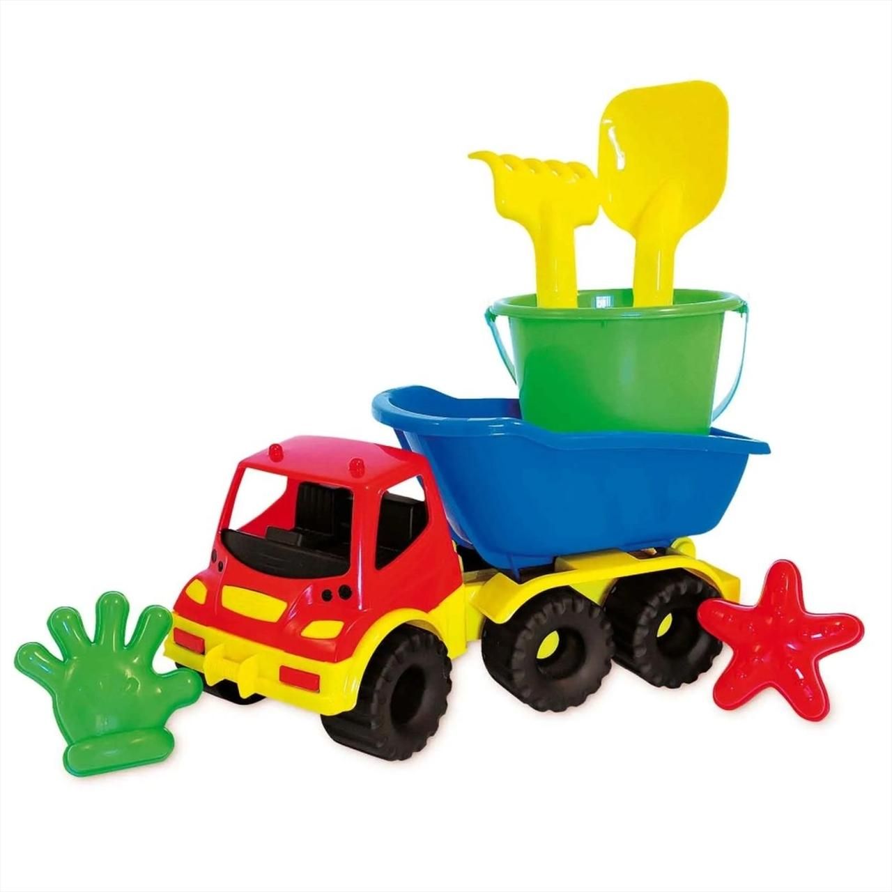 Színes munkagép, homokozószettel