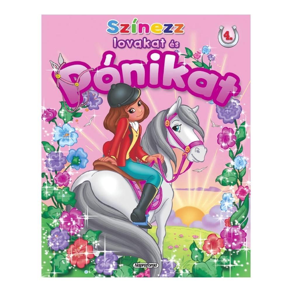 Színezz lovakat és pónikat - 4. (Virágkoszorú)
