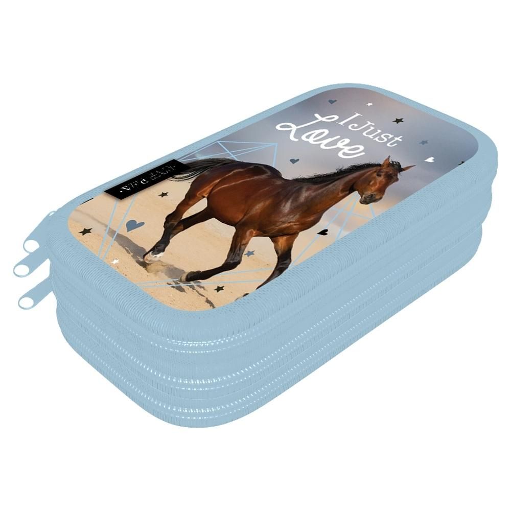 Tolltartó 3 emeletes, textil, töltetlen - Love Horses