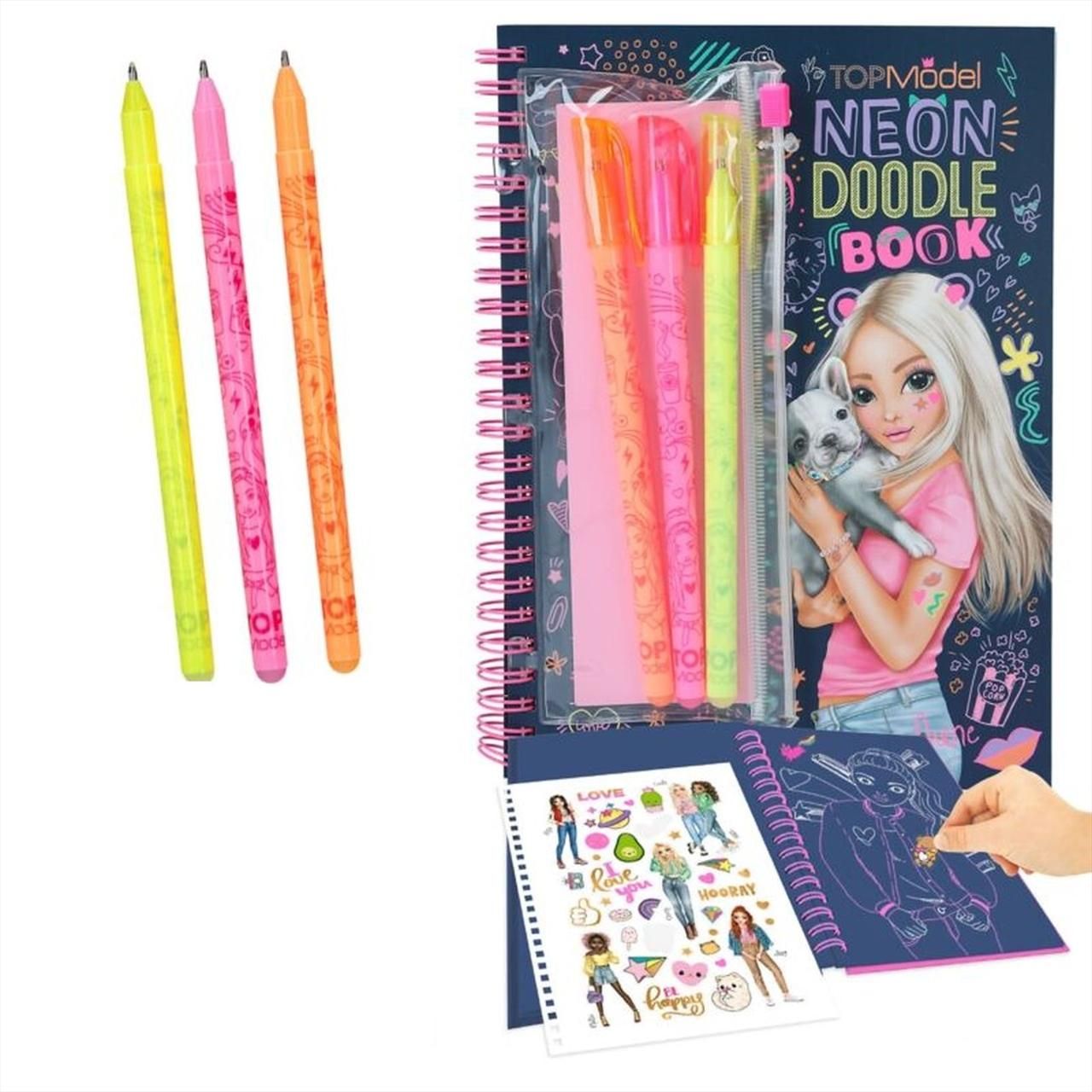TOPModel Neon Doodle könyv zseléstollakkal