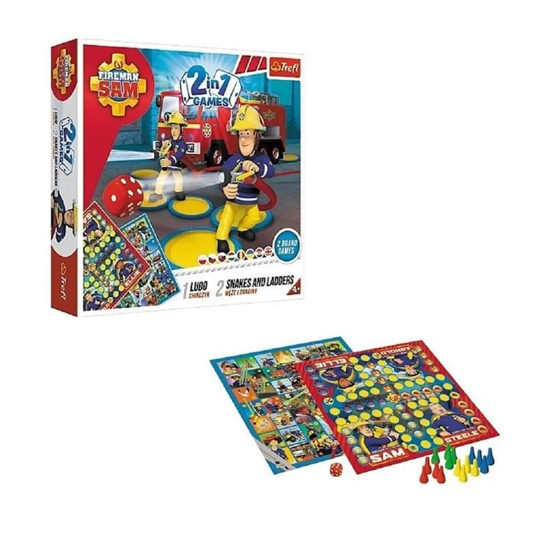 Trefl Ki nevet a végén? és Kígyók és létrák 2 az 1-ben társasjáték - Sam, a tűzoltó
