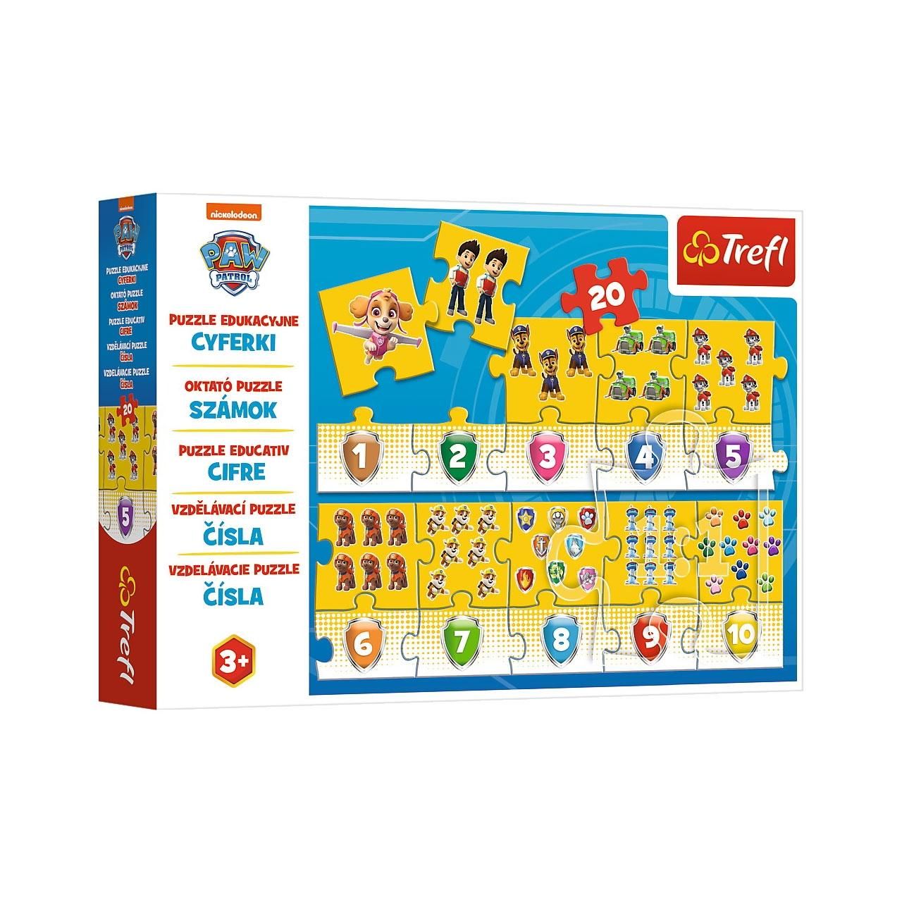 Trefl Oktató puzzle - Mancs Őrjárat számok, 20 db