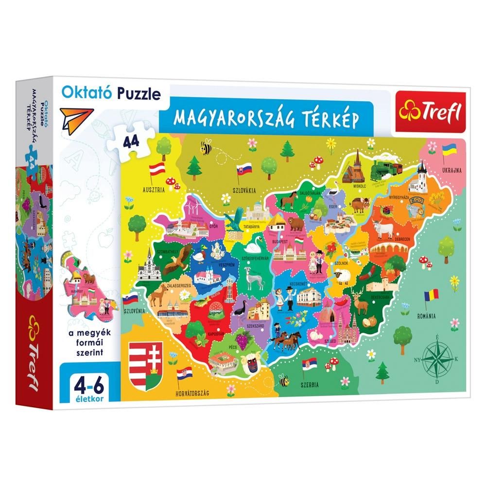 Trefl puzzle 44 db - Magyarország térkép
