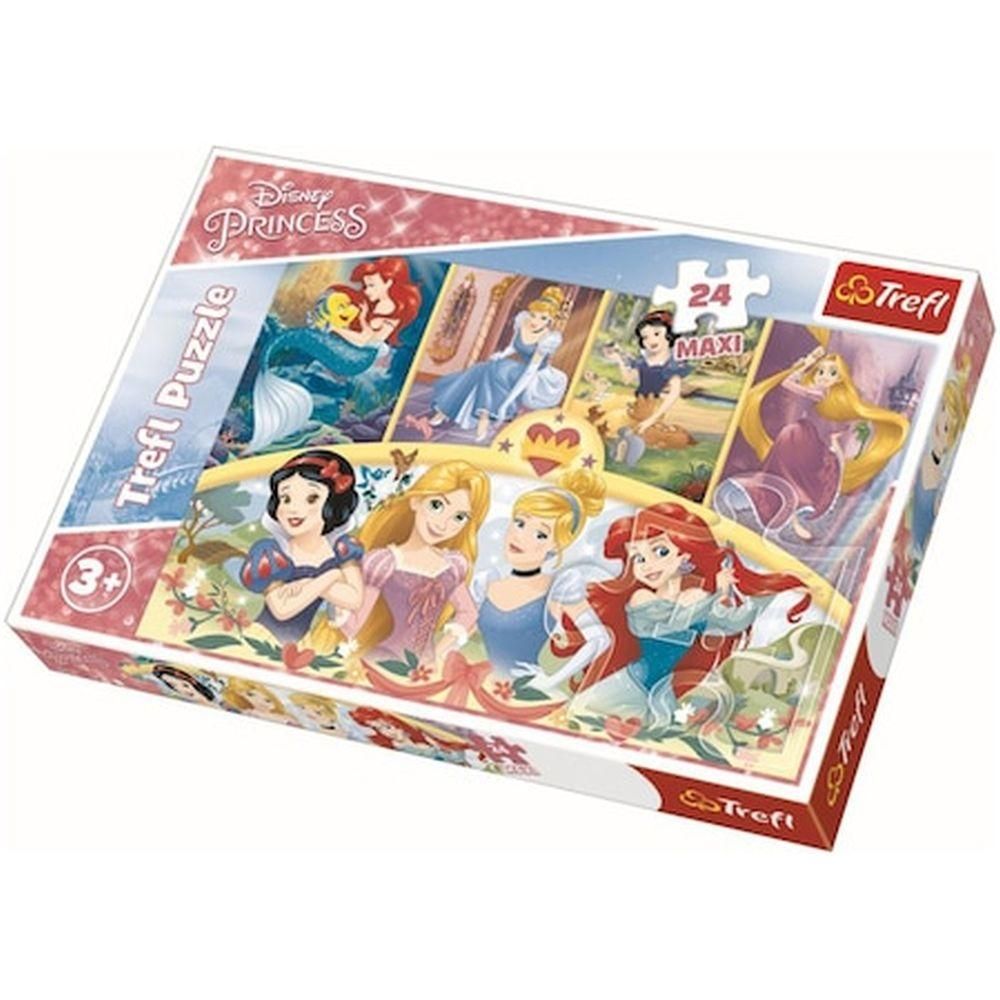 Trefl Super Maxi puzzle 24 db - Vidám Disney hercegnők