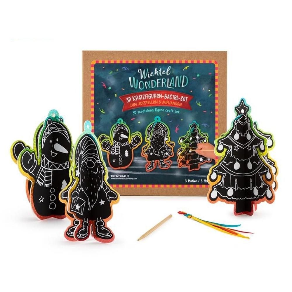 Trendhaus 3D-s karácsonyfadísz készítő képkarc technikával, 3 db-os