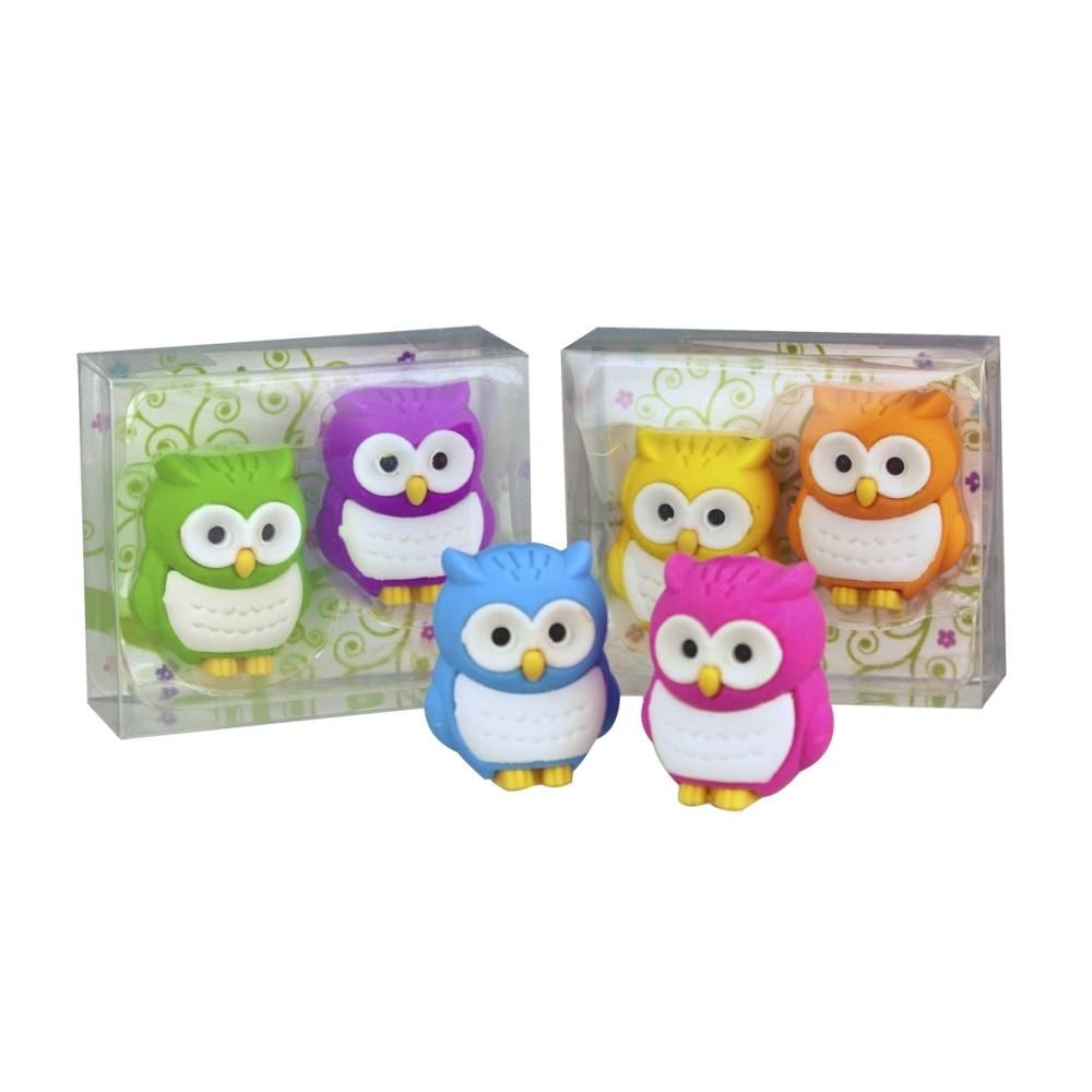 Trendhaus Bagoly radír szett, 2 db-os, többféle