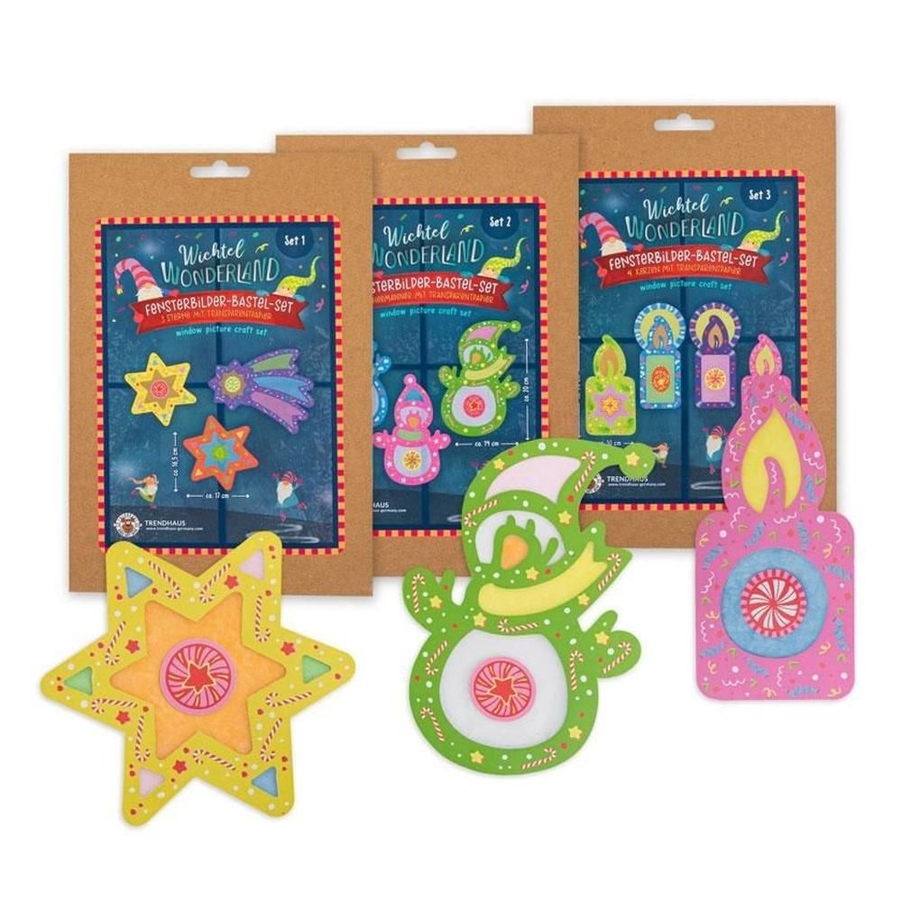 Trendhaus Karácsonyi ablakkép készítő szett átlátszó papírokkal, 3 féle