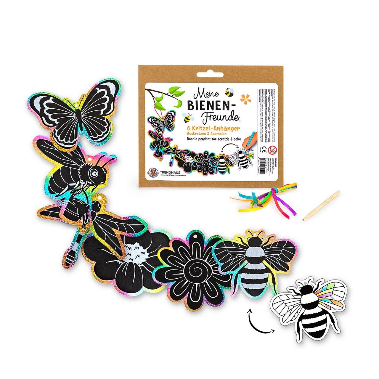 Trendhaus Méhecskés képkarc díszek, 6 db-os csomag